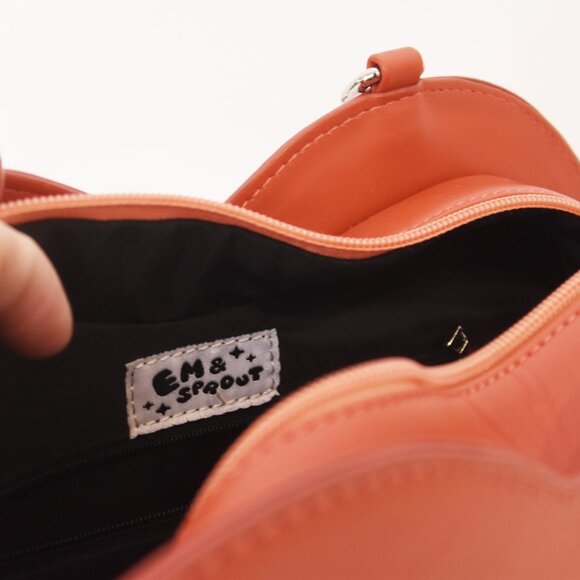 Em & Sprout Jack-O-Lantern Heart Convertible Crossbody Bag Backpack Orange NWOT - Picture 12 of 16